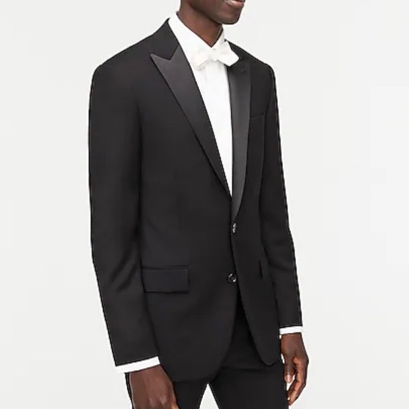 J crew Ludlow style slim fit tuxedo jacket Italian wool Gorgeous, note hole - Picture 3 of 7